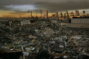 Rubble remains after the demolition of the studio once owned by the Methodist Church's Television, Radio and Film Commission at 1525 McGavock St. in Nashville, Tenn. The demolition was complete in 2006. A web-only photo courtesy of The Tennessean/John Partipilo.