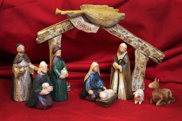 An exclusive, nine-piece Nativity set is one of many Christmas items offered by Cokesbury Bookstore. The crÃ¨che was created by Abbey Press and customized for Cokesbury.