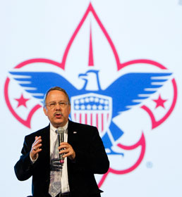 Gil Hanke speaks about scouting ministries during the 2012 General Conference. Hanke, who chairs the General Secretaries Table, said he is excited about renewed cooperation among the denomination's top agency staff leaders. A UMNS file photo by Mike DuBose.