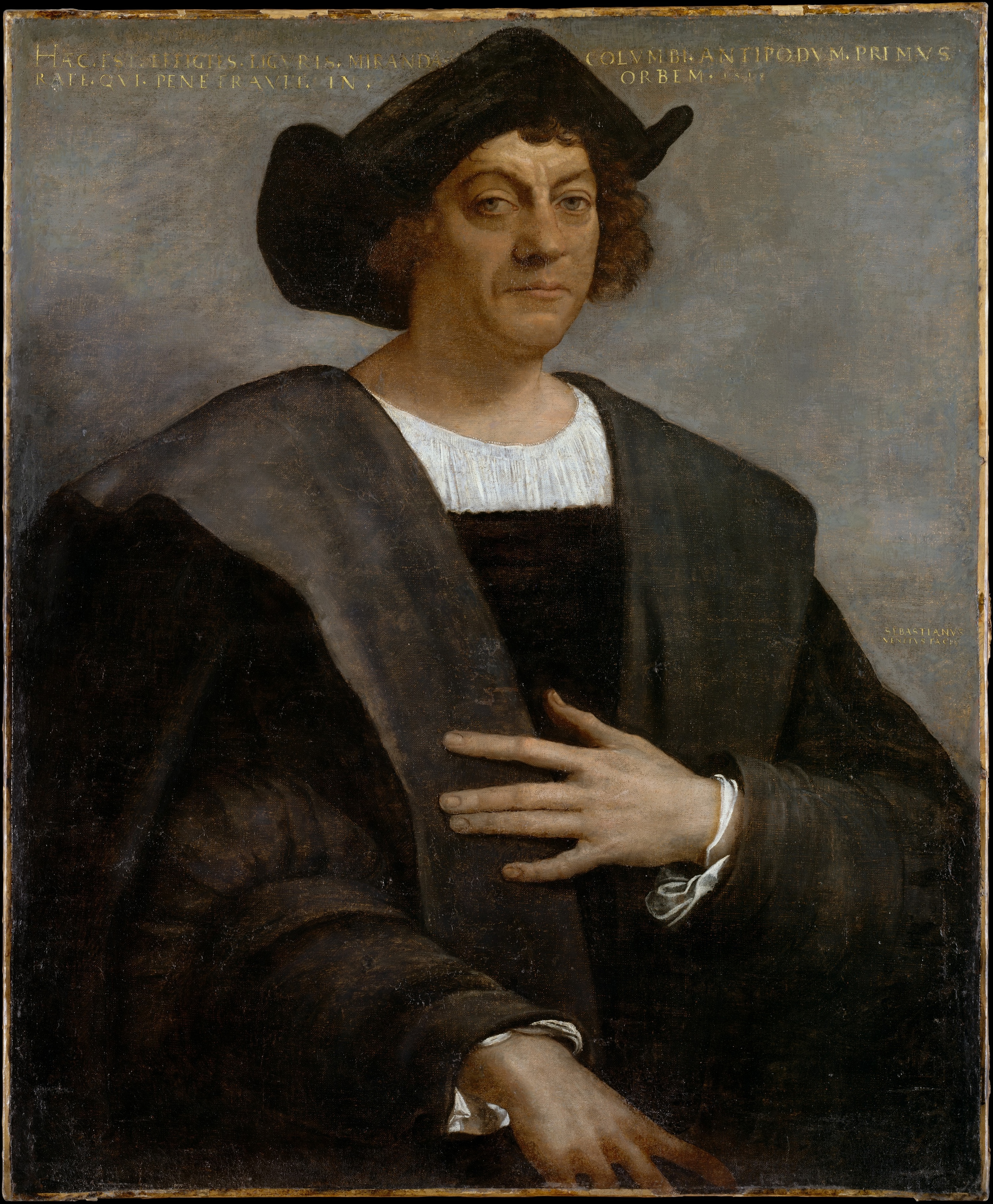 Portrait of man, said to be Christopher Columbus, posthumously painted by Sebastiano del Piombo in 1518. Public Domain, Wikipedia