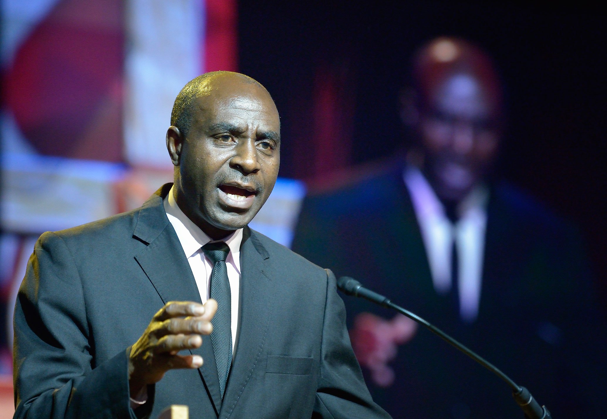 Simon Mafunda, a lay delegate from the East Zimbabwe conference, delivers a portion of the laity address on May 13 at the 2016 United Methodist General Conference in Portland, Ore. Photo by Paul Jeffrey, UMNS.