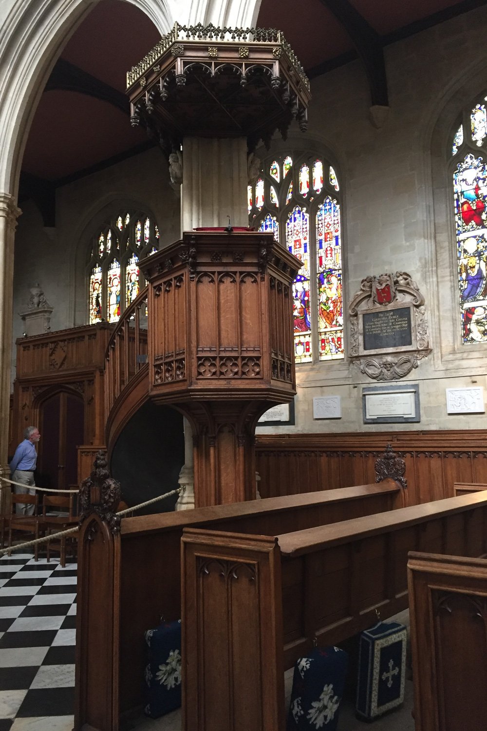 John Wesley preached from the pulpit of St. Mary's Church, Oxford. 