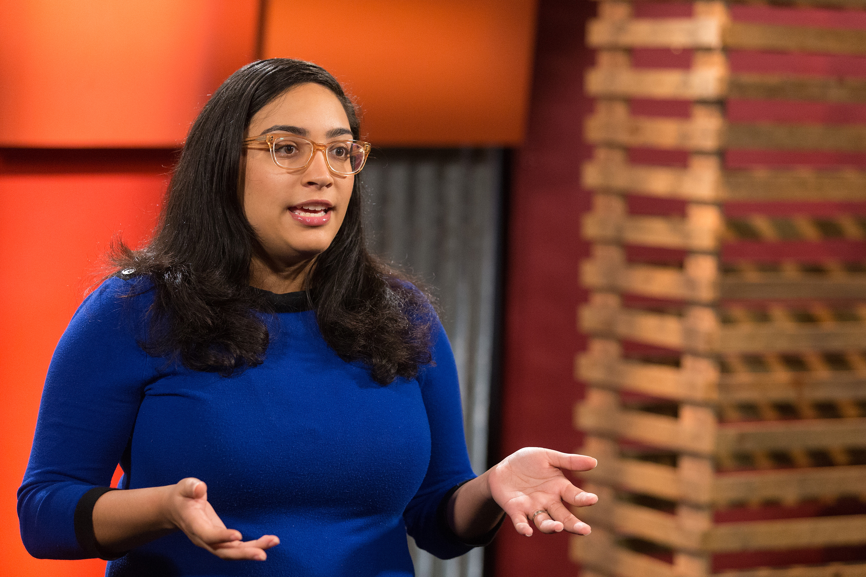 Brittany Jackson-Brown talks about skin color and acceptance in the church during the taping of the United Methodist  Commission on Religion and Race's Vital Conversations video series at United Methodist Communications in Nashville, Tenn. Photo by Mike DuBose, UMNS.