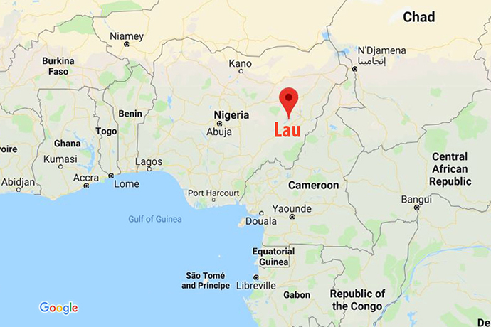 A map of Lau, Nigeria, courtesy of Google Maps.