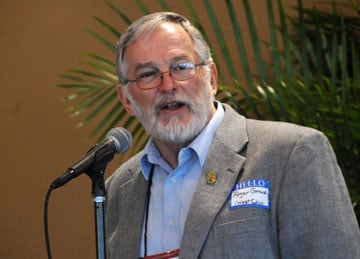 During the 2012  General Conference, The Rev. Roger Grace speaks about issues facing rural churches. A UMNS photo by John C. Goodwin.