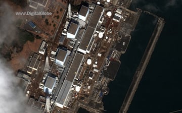 An aerial view of the Fukushima Daiichi Nuclear Power Plant after the 2011 earthquake/tsunami in northern Japan. A web-only photo courtesy of Digital Images.