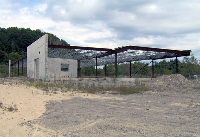 Foothills United Methodist Church in Gloversville, New York — a successful merger of three inner city congregations — undertook a “resurrection” to fund and construct a new building. A view of the construction shows cement footings, some infrastructure and the beginnings of cement and steel walls. Photo courtesy of Foothills United Methodist Church.