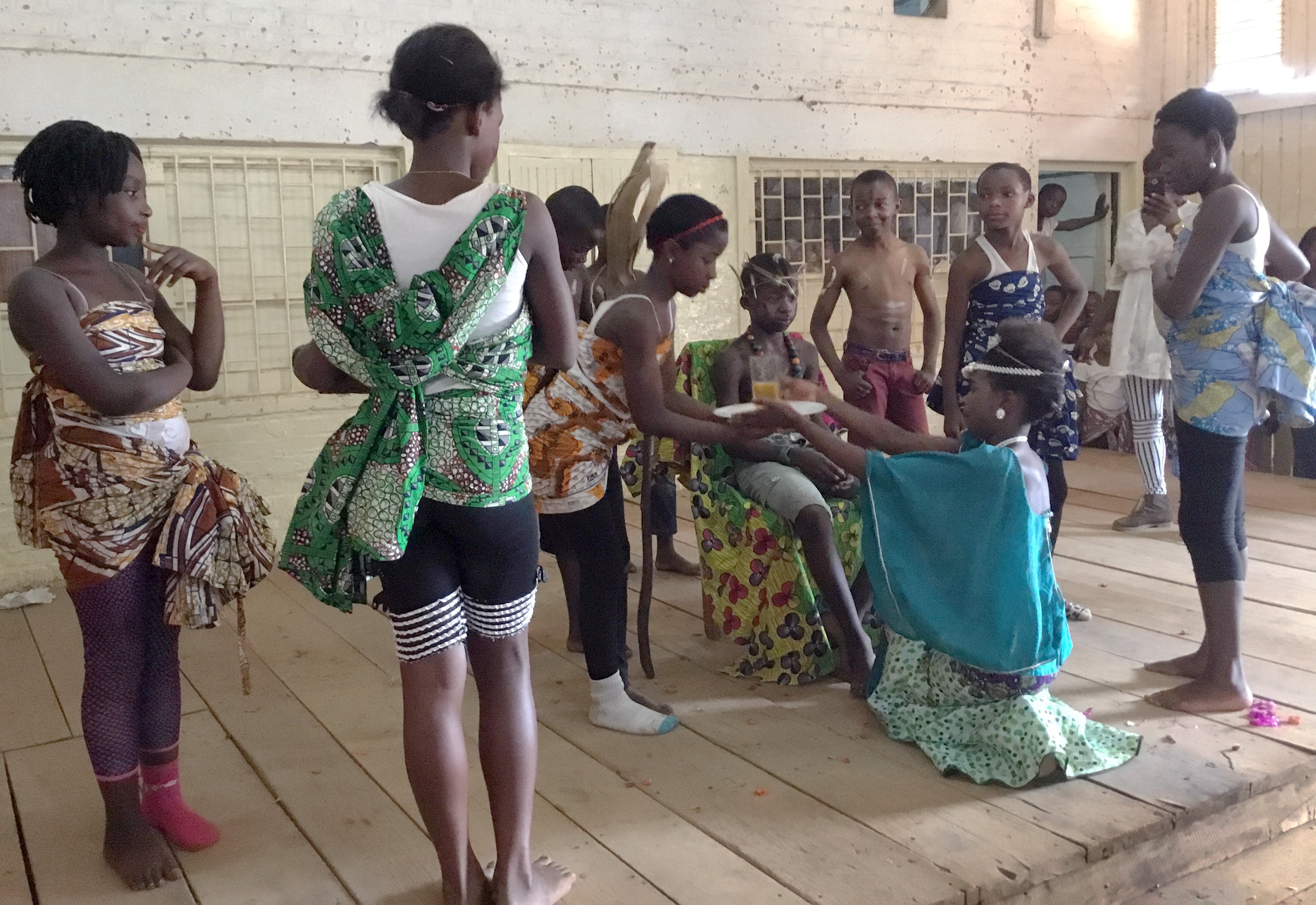 Children perform a skit during a United Methodist summer camp in Bukavu, Congo. Photo by Philippe Kituka Lolonga.