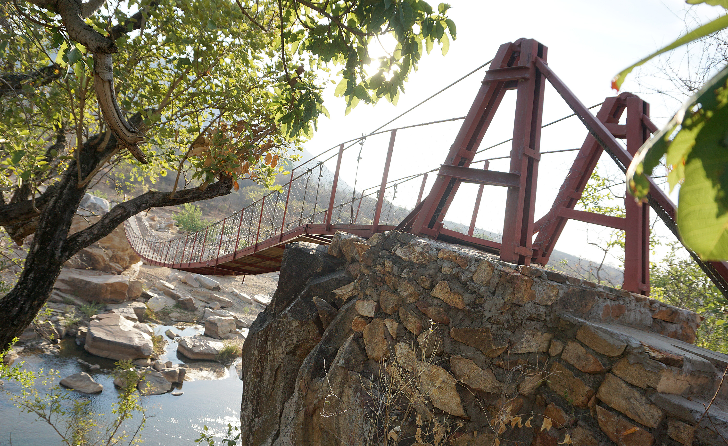 A 164-foot-long suspension bridge donated by United Methodists from Norway spans the Nyan’ombe River in the Shapure community of Nyanga, Zimbabwe. Photo by Kudzai Chingwe, UMNS.