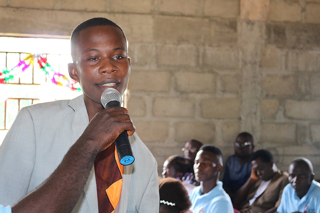 Juana Jusu, 25, said he is thankful for The United Methodist Church. He was paralyzed in his right hand and feet after an insect bite. “They held a special prayer session for me where all the members surrounded me. They prayed and indeed God’s power visited me that day.” Photo by Phileas Jusu, UMNS.