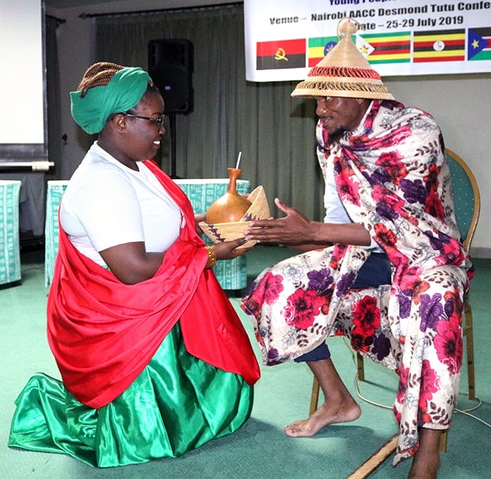 Young United Methodists attending the Africa Youth and Young Adult Network 2019 gathering in Nairobi, Kenya, had an opportunity to take part in an evening of culture, fellowship and conversation. Photo by Gad Maiga, UM News.