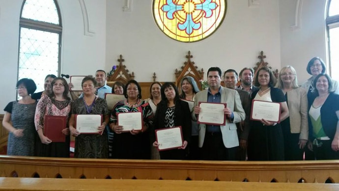 The Rocky Mountain Conference sponsored a Spanish-language local pastor licensing school in 2014, an effort to boost the conference’s ranks of Hispanic clergy. Photo courtesy of the Rev. Kay Palmer Marsh.