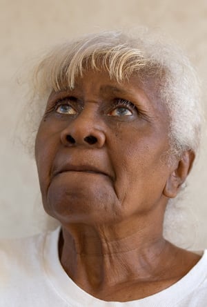 Alberta Paige recalls how hurricane floodwaters swept into her Biloxi, Miss., home. Photo by Mike DuBose, UMNS.