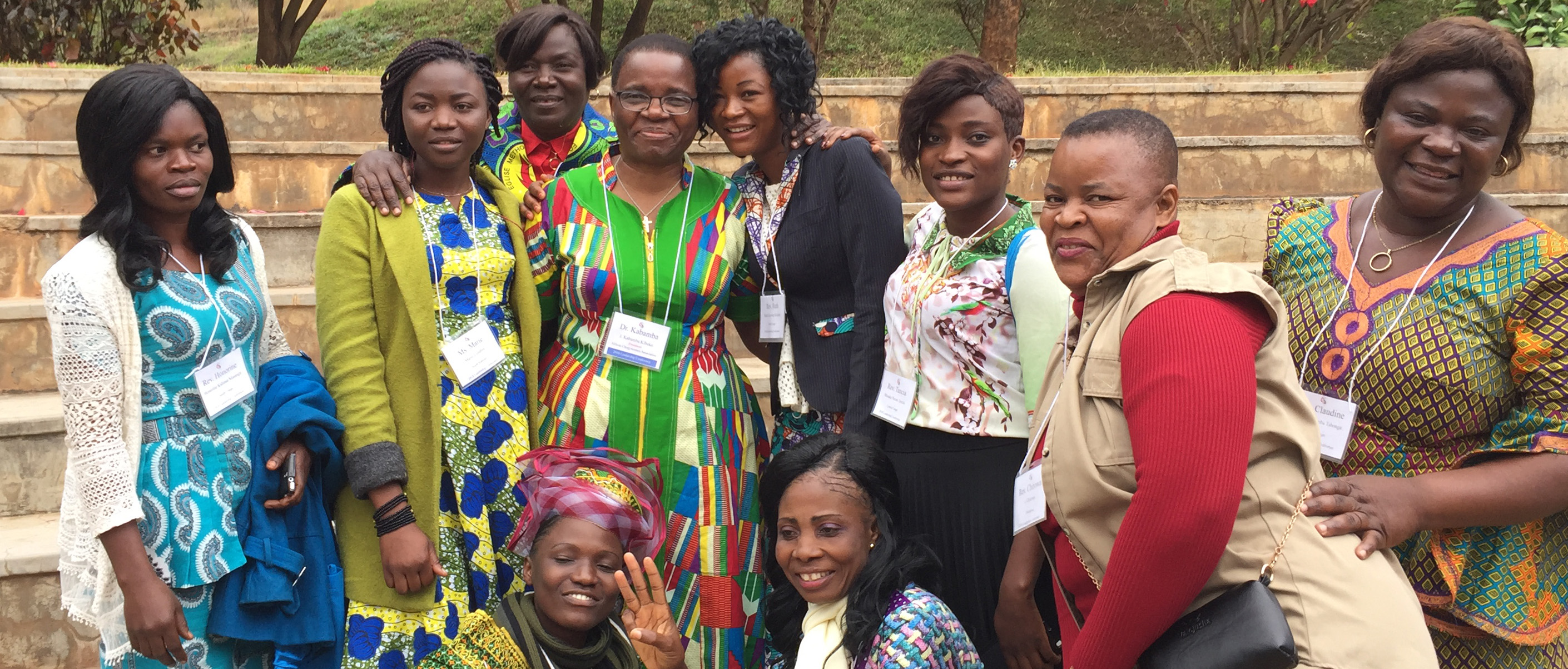 The Rev. J. Kabamba Kiboko, fourth from left, top row, gathers with other participants at the 2018 leadership development conference for African United Methodist clergywomen. Kiboko and retired United Methodist Bishop Linda Lee are leading the planning for a 2022 gathering at Africa University. Photo by Kalamba Kilumba.