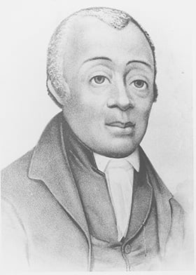 Portrait of the Bishop Richard Allen, founder of the African Methodist Episcopal Church and first black bishop in the United States. Allen, alongside his friend Absalom Jones, were frontline heroes in the 1793 yellow fever epidemic. Portrait courtesy of the United Methodist Commission on Archives and History.