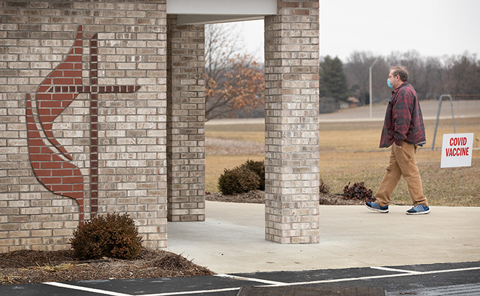 Community United Methodist Church in Vincennes, Ind., is hosting a COVID-19 vaccination site in its recreational center. Photo by Mike DuBose, UM News.