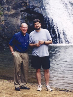 The Rev. Robert L. Archibald Jr. (left) and his son John Archibald<br>
Photo courtesy of Alfred A. Knopf publishing company.