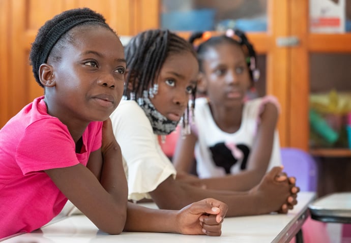 Haitian migrant children attend Sunday school at Seventh Baptist Church in Tapachula, Mexico. Photo by Mike DuBose, UM News.