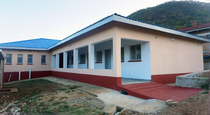 The new kitchen at the Old Mutare Mission Hospital in Mutare, Zimbabwe, includes areas for refrigeration and storage, as well as a counseling room where dietitians can discuss healthy diets or prescriptions with patients. Photo by Kudzai Chingwe, UM News.