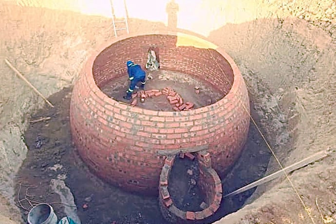 A biogas digester, an innovative solution to deforestation, is being installed at Nyadire Central Primary School, a United Methodist mission school in Mutoko, Zimbabwe. Students with Engineers Without Borders collaborated with the Nyadire Connection on the project. Photo by Nyadire Central Primary School Maintenance Manager Christopher Kuwana.