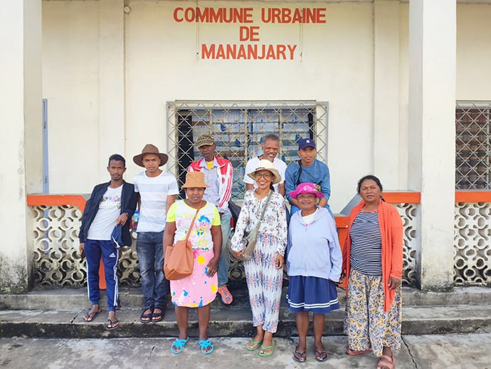 Nine volunteers from Ambodifasika United Methodist Church in Antananarivo, Madagascar, traveled more than 300 miles to distribute food to survivors of Cyclone Freddy in the remote village of Andranomavo in the Mananjary district. Photo by Andrianantenaina Herintsoa Jean Richard.