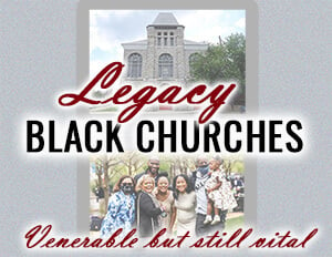 UM News series looks at how historic Black United Methodist churches embrace traditions while creating innovative new ministries. Photos (clockwise from top left): St. Mark’s in Montclair, N.J., courtesy of St. Luke’s via Montclair Local; Mother African Zoar in Philadelphia, courtesy of Mother African Zoar; a family at St. Luke’s in Dallas, courtesy of St. Luke’s; Central in Atlanta, courtesy of Central United Methodist Church; graphic by Laurens Glass, UM News.